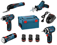Sada AKU nářadí BOSCH 10,8V, GSR+GDR+GOP+GSA+GLI, L-Boxx