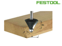 fazetovací fréza HW s ložiskem, FESTOOL, D 20mm, S8 mm, 10°