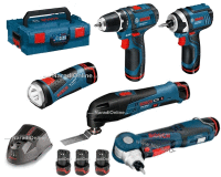 sada AKU nářadí BOSCH, GSR+GDR+GWI+GOP+GLI, 10,8, L-Boxx