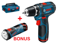 AKU vrtací šroubovák BOSCH GSR 10,8-2-Li, 2x1,3Ah, L-Boxx + GLI