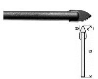vrták do skla, BOSCH, průměr 3mm, délka 65mm