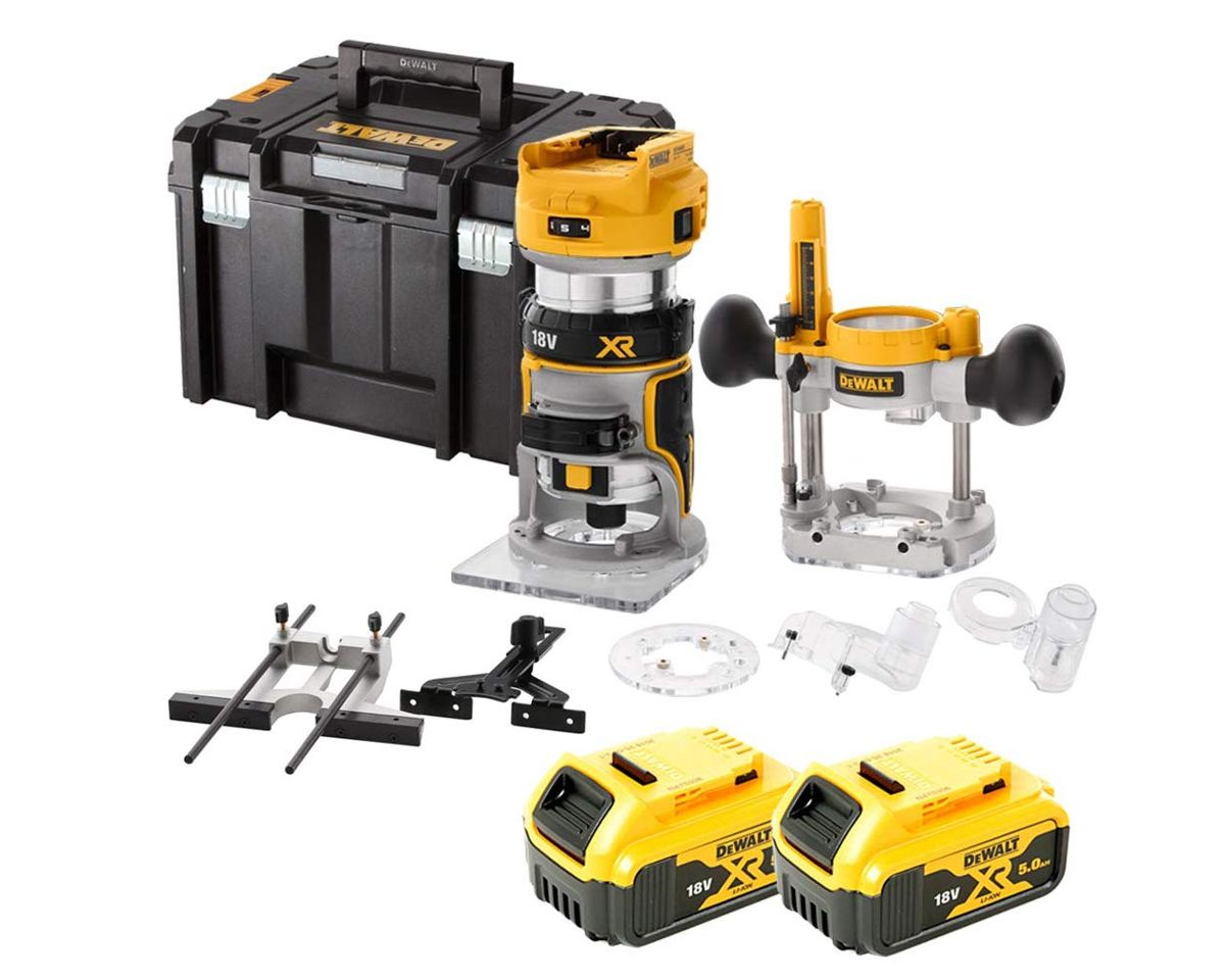 Kombinovaná aku frézka DeWalt DCW604 2x 5,0Ah, kufr | NaradiOnline