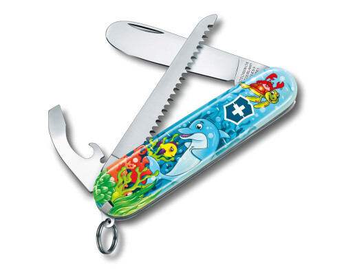 Kapesní nůž s pilkou, Můj první Victorinox Set, Dolphin Edition, 84mm Victorinox0.2373.E1