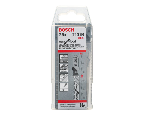 Pilový list HCS na dřevo přímočaré pily Clean-Wood T 101 B (25ks) Bosch profi2608633622