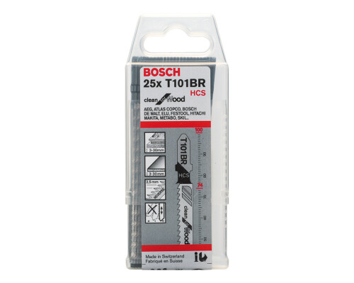 Pilový list HCS přímočaré pily na dřevo Clean WOOD T 101 BR (25ks) Bosch profi2608633623