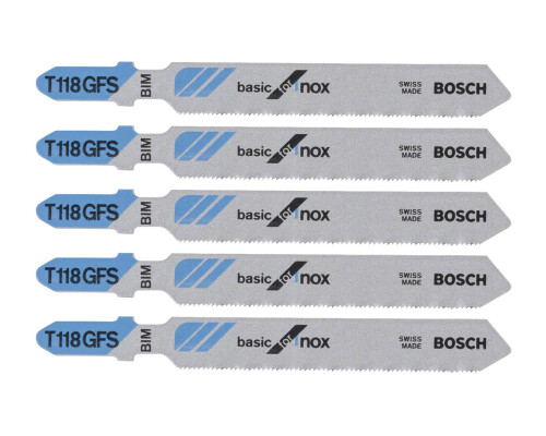 Pilový list BiM na nerez přímočaré pily Basic for Inox T 118 GFS (5ks) Bosch profi2608636496