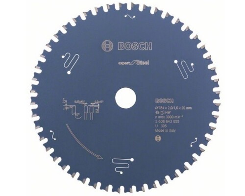 Pilový kotouč Expert for Steel 184x2,0x20mm, 48HLTCG Bosch profi2608643055