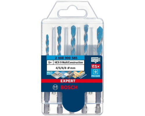 Sada stavebních vrtáků MultiConstruction HEX-9, 5ks (4-8mm) Bosch profi2608900585