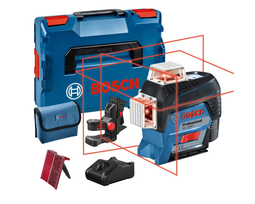 Stavební křížový laser Bosch GLL 3-80 C + BM1 + AKU, L-Boxx Bosch profi0601063R02