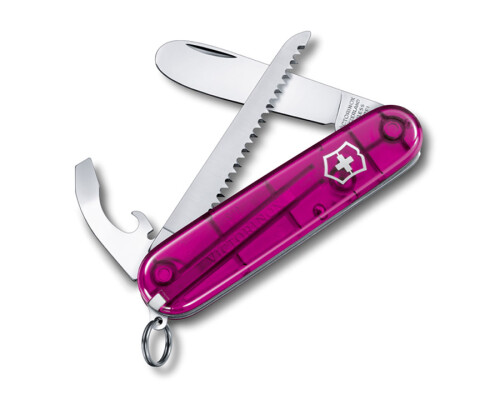 Kapesní nůž s pilkou "Můj první Victorinox" růžová transp., 84mm Victorinox0.2373.T5