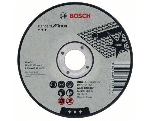 Řezací kotouč na kov a nerez Standard for Inox 125/1,6mm Bosch profi2608603172