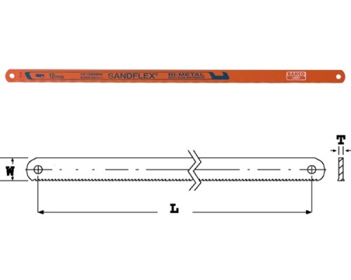 pilový plátek rámové pily na kov SANDFLEX, 300mm, 32 TPI Bahco3906-300-32-100