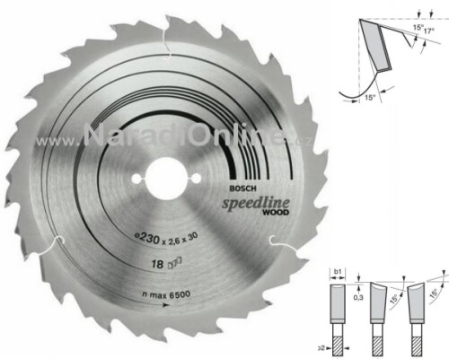 pilový kotouč na dřevo SPEEDLINE, 160x20mm-18FZ/WZ Bosch profi2608640787