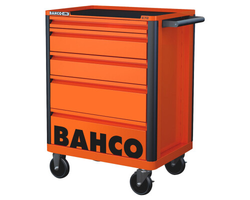 Mobilní dílenský vozík na nářadí Bahco E72, 5 zásuvek, oranžový Bahco1472K5