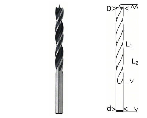 Vrták do dřeva s hrotem, průměr 5mm Bosch profi2608596302